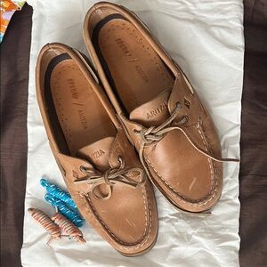 Aritzia Sperry Brown Leather Boat Shoes